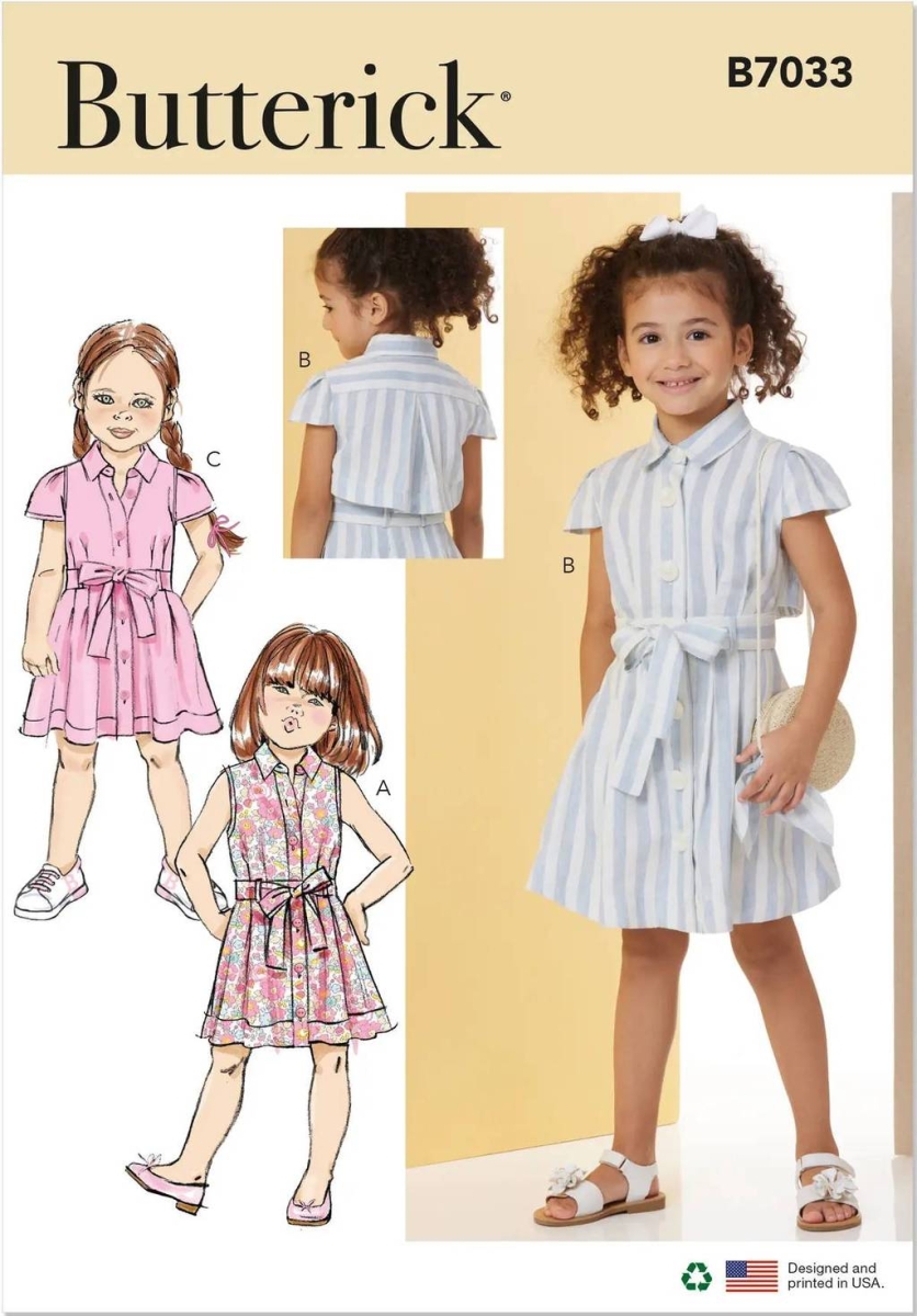 Schnittmusterhülle Mädchenkleider für Mädchen 7033 von Butterick