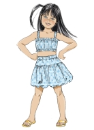 Sewing pattern Girls set with balloon skirt Butterick 7050