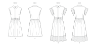 Modeldrawing of sewing pattern Butterick 7021 for pretty...
