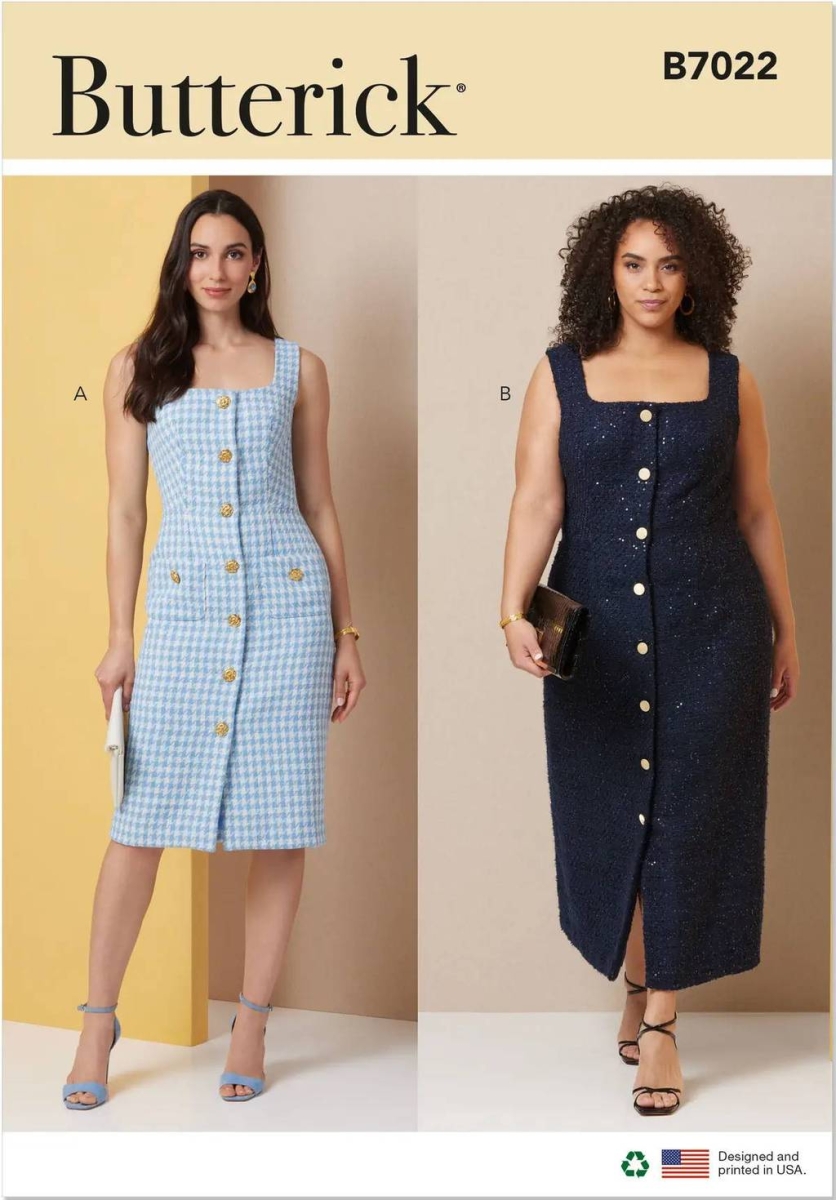 Envelope sewing pattern dress for women 7022 Butterick