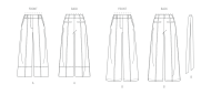 Modeldrawing of sewing pattern Butterick 7024 for wide...