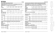 Schnittmuster weite Damenhose, Hüfthose in 2 Längen mit Stoffgürtel Butterick 7024 Gr. 34-52