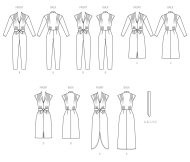 Modeldrawing of sewing pattern Butterick 7036 for stylish...