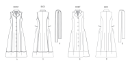Modeldrawing of sewing pattern Butterick 7038 for...
