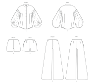 Modeldrawing of sewing pattern Butterick 7045 for unusual...