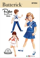 Sewing pattern 1960s retro kids set with sailor shirt...