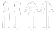 Modeldrawing of sewing pattern Vogue 2128 for fitted...