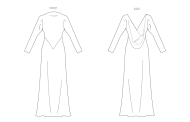 Modeldrawing of sewing pattern Vogue 2129 for elegant...