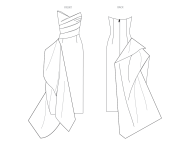 Modeldrawing of sewing pattern Vogue 2131 for...