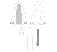 Modeldrawing of sewing pattern Vogue 2132 for graceful...