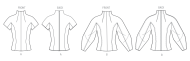Modeldrawing of sewing pattern Vogue 2134 for stylish Top...
