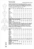 Schnittmuster stylisches Oberteil mit hochgezogenem Kragen und Abnähern Vogue 2134 Gr. 32-50