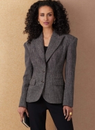 Schnittmuster taillierter Damenblazer mit klassischem Reverskragen oder kragenlos Vogue 2136 Gr. 34-52