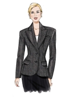 Schnittmuster taillierter Damenblazer mit klassischem Reverskragen oder kragenlos Vogue 2136 Gr. 34-52