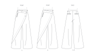 Modeldrawing of sewing pattern Vogue 2138 for casual...
