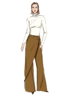 Schnittmuster legere Damenhose, Wickelhose mit drapiertem Vorderteil Vogue 2138 Gr. 32-50
