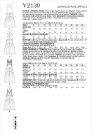 Schnittmuster leichtes Nachthemd mit schmalen Trägern im Rücken über Kreuz Vogue 2139 Gr. 32-50