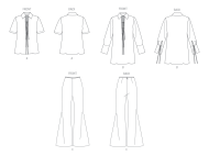 Modeldrawing of sewing pattern Vogue 2140 for simple...