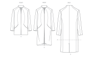Modellzeichnung für das Schnittmuster 2141 von Vogue für ein topmodischer Herrenmantel, Herrenjacke in zwei Längen