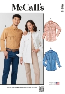 Schnittmusterhülle zeigt ein schickes Unisexhemd mit...