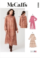 Envelope sewing pattern shows a high-neck Misses A-line...