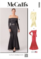 Envelope sewing pattern shows a off-shoulder Evening...