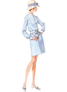 Modell trägt ein stylisches Vintagekleid 60er Jahre, Minikleid genäht nach dem Schnittmuster 8621 von McCalls