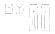 Modeldrawing of sewing pattern knowME 2135 for fitted...