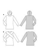 Modeldrawing of sewing pattern Burda 5680 for feminine...