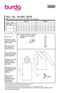 Sewing pattern Pullover with special details Burda 5680