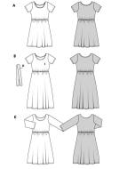 Modeldrawing of sewing pattern Burda 5686 for versatile...