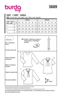 Schnittmuster feminines Shirt mit Schluppe Burda 5689 Gr. 34-44