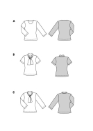 Modeldrawing of sewing pattern Burda 5689 for feminine...