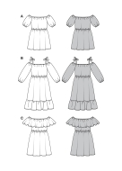 Modeldrawing of sewing pattern Burda 5728 for feminine...