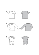 Modeldrawing of sewing pattern Burda 9205 for cute Girls...