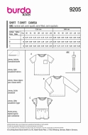 Sewing pattern Girls shirt with ruffles Burda 9205