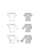 Modeldrawing of sewing pattern Burda 5730 for playful...