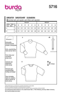 Schnittmuster voluminöses Sweatshirt mit Statementärmeln Burda 5716 Gr. 36-46