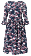 Schnittmuster vielseitiges Kleid mit Volants Burda 5708 Gr. 34-44