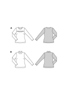 Modeldrawing of sewing pattern Burda 5717 for elegant...