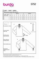 Schnittmuster elegantes Shirt mit Raffdetail Burda 5752 Gr. 36-46