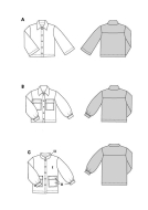 Modeldrawing of sewing pattern Burda 5706 for casual...