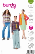 Envelope sewing pattern shows a fashionable Blazer with...