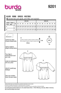 Sewing pattern Baby dress with flutter sleeves Burda 9201