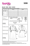 Schnittmuster vielseitiges Kleid mit Stehkragen Burda 5696 Gr. 36-48