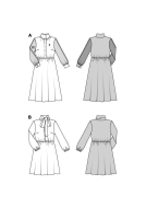 Modeldrawing of sewing pattern Burda 5696 for versatile...