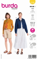 Schnittmusterhülle zeigt eine kurze Jacke mit...
