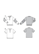 Modeldrawing of sewing pattern Burda 5744 for sporty...