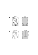 Modeldrawing of sewing pattern Burda 5714 for edgy Vest...