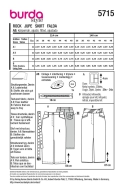 Schnittmuster moderner Rock mit Schlitz Burda 5715 Gr. 36-48